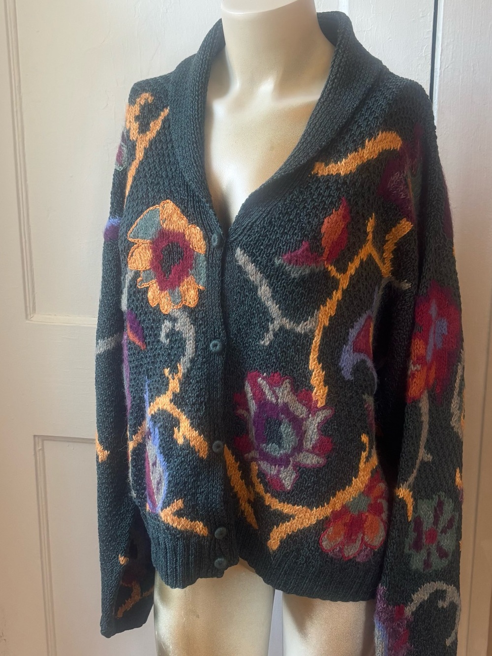 Peruvian Connection Handmade Alpaca & Pima Cotton Cardigan